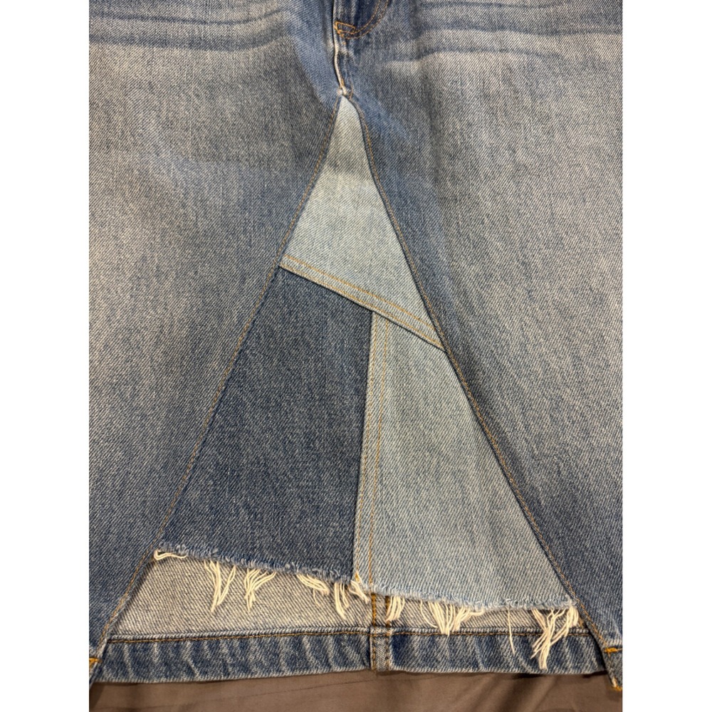 🔴Time and Tru Womens Patchwork Denim Midi Skirt Medium Blue 100% Cotton Sz18 - Picture 8 of 9